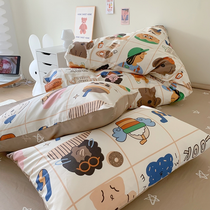 91家纺网 家纺一手货源 找家纺 澳萝拉 2023新款全棉印花四件套会员减5元甜甜圈