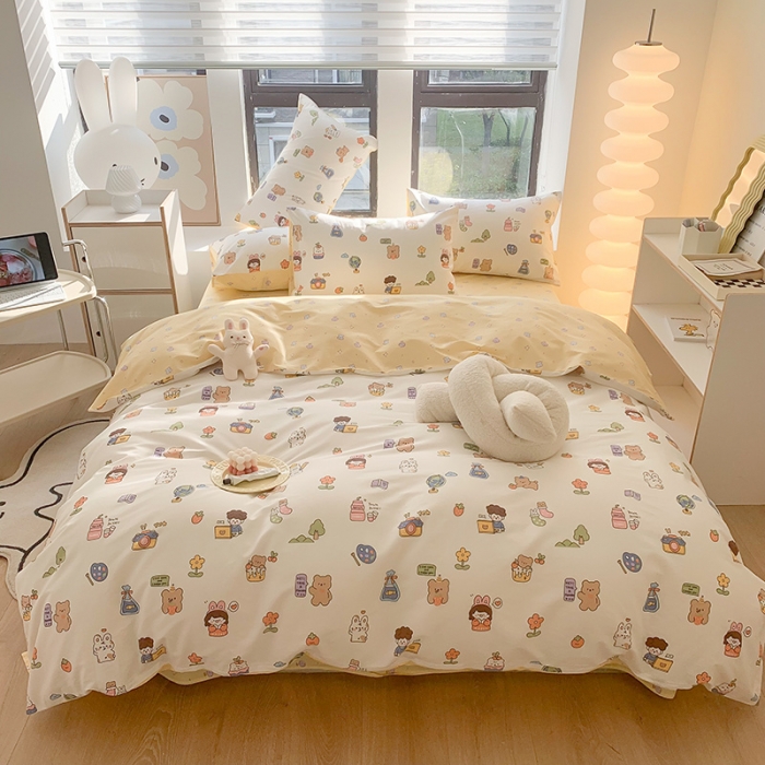 91家纺网 家纺一手货源 找家纺 澳萝拉 2023新款全棉印花四件套会员减5元小确幸