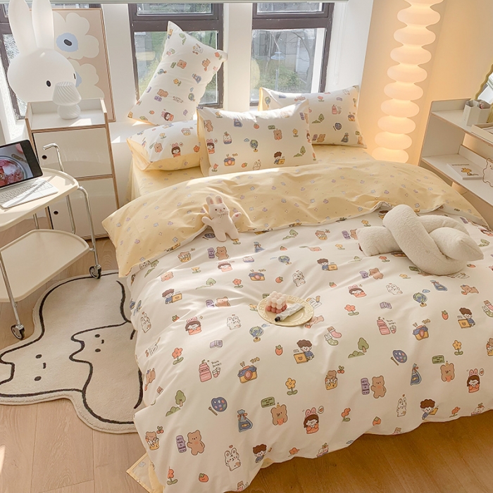 91家纺网 家纺一手货源 找家纺 澳萝拉 2023新款全棉印花四件套会员减5元小确幸