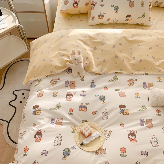 91家纺网 家纺一手货源 找家纺 澳萝拉 2023新款全棉印花四件套会员减5元小确幸