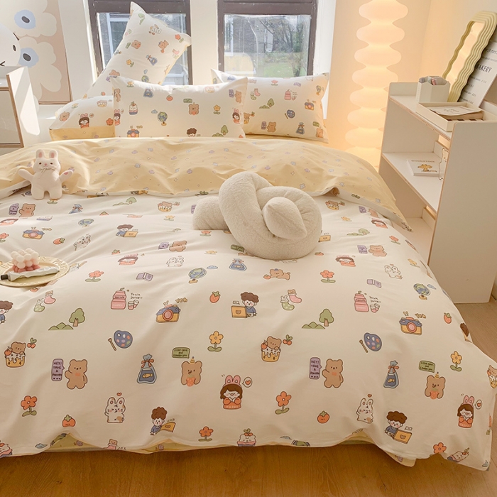 91家纺网 家纺一手货源 找家纺 澳萝拉 2023新款全棉印花四件套会员减5元小确幸