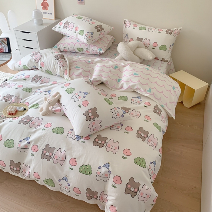 91家纺网 家纺一手货源 找家纺 澳萝拉 2023新款全棉印花四件套会员减5元心动甜心