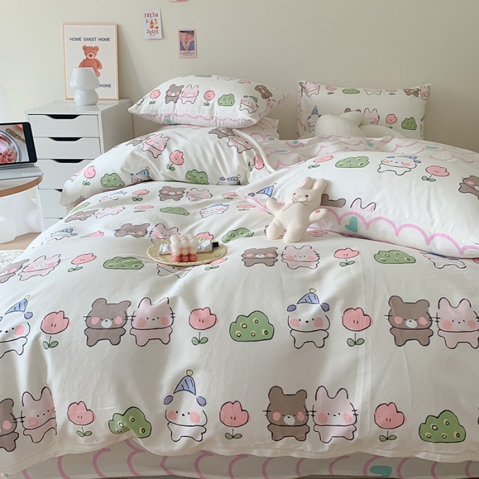 91家纺网 家纺一手货源 找家纺 澳萝拉 2023新款全棉印花四件套会员减5元心动甜心