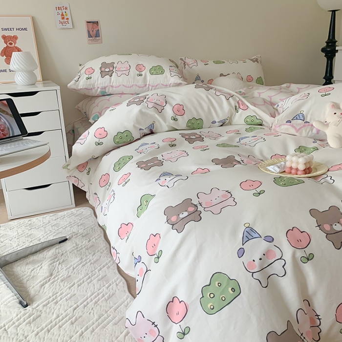 91家纺网 家纺一手货源 找家纺 澳萝拉 2023新款全棉印花四件套会员减5元心动甜心