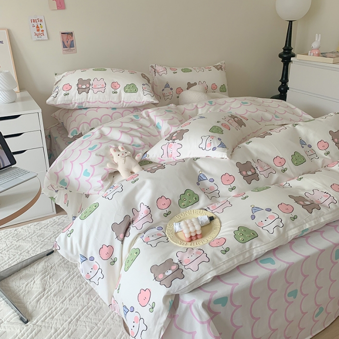 91家纺网 家纺一手货源 找家纺 澳萝拉 2023新款全棉印花四件套会员减5元心动甜心