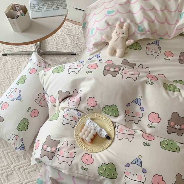 91家纺网 家纺一手货源 找家纺 澳萝拉 2023新款全棉印花四件套会员减5元心动甜心