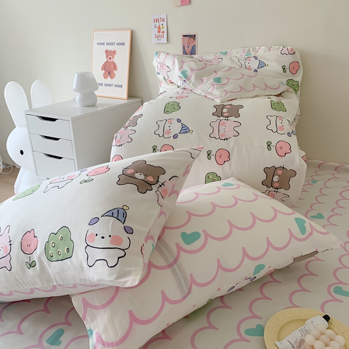 91家纺网 家纺一手货源 找家纺 澳萝拉 2023新款全棉印花四件套会员减5元心动甜心