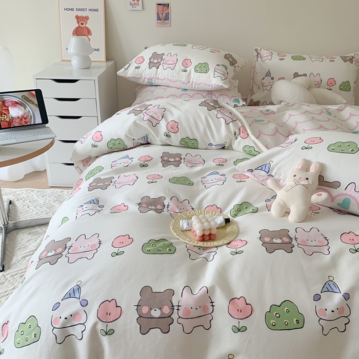 91家纺网 家纺一手货源 找家纺 澳萝拉 2023新款全棉印花四件套会员减5元心动甜心