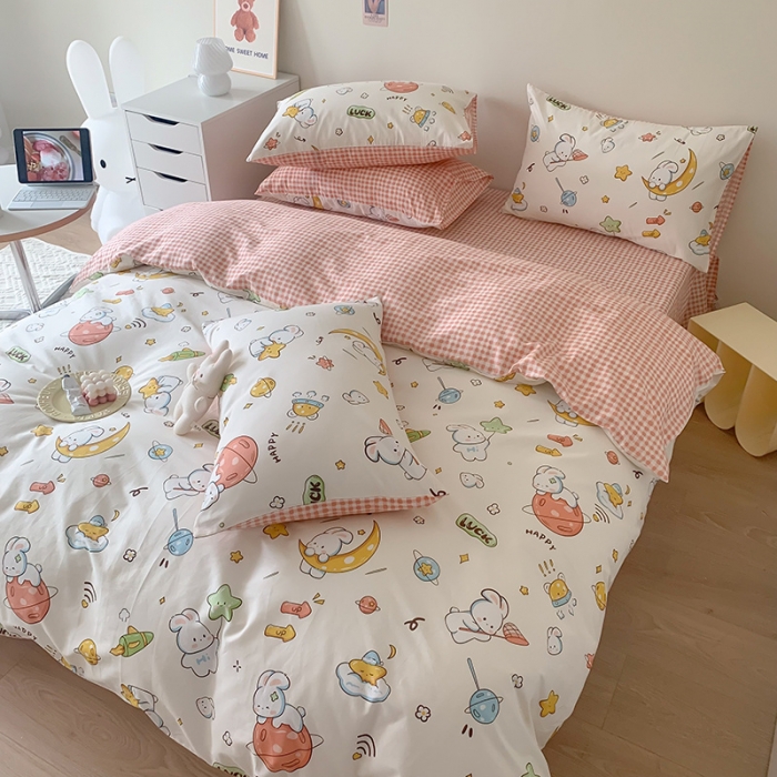 91家纺网 家纺一手货源 找家纺 澳萝拉 2023新款全棉印花四件套会员减5元星际兔