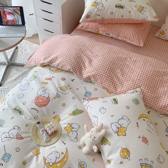 91家纺网 家纺一手货源 找家纺 澳萝拉 2023新款全棉印花四件套会员减5元星际兔