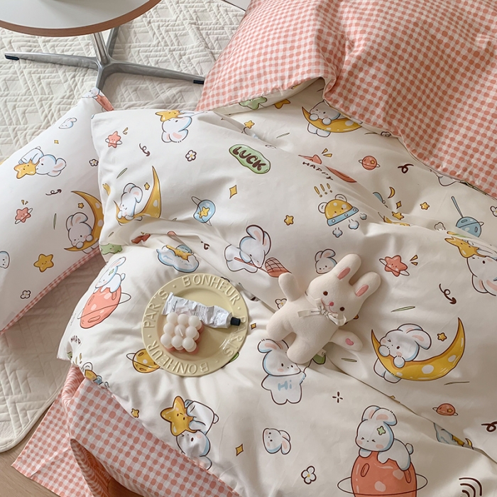 91家纺网 家纺一手货源 找家纺 澳萝拉 2023新款全棉印花四件套会员减5元星际兔