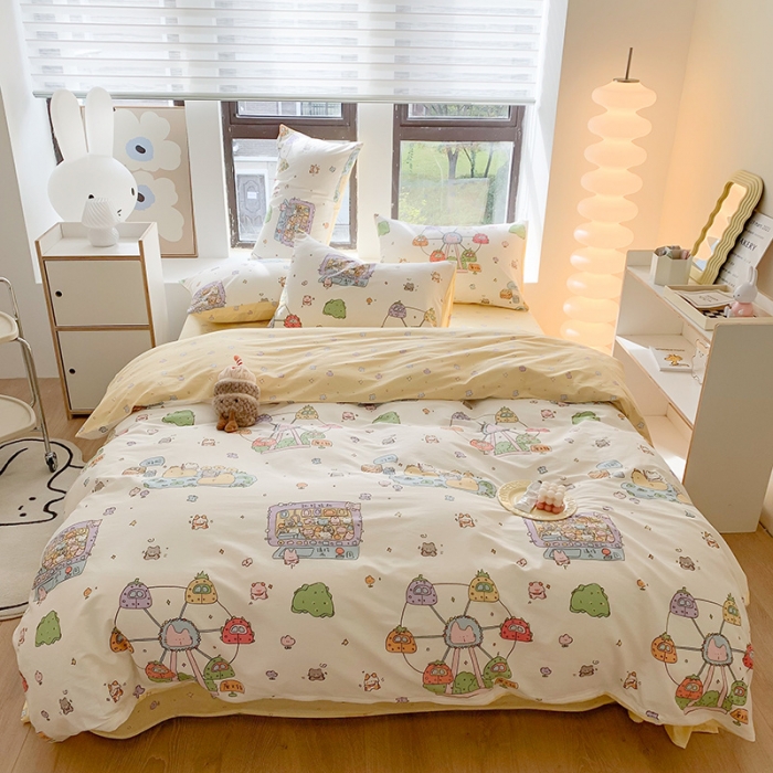 91家纺网 家纺一手货源 找家纺 澳萝拉 2023新款全棉印花四件套会员减5元游乐园