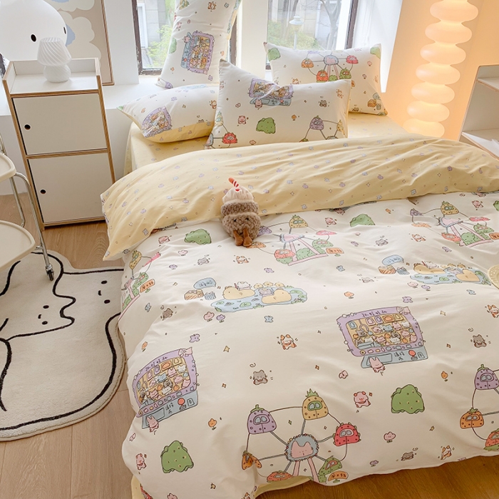 91家纺网 家纺一手货源 找家纺 澳萝拉 2023新款全棉印花四件套会员减5元游乐园