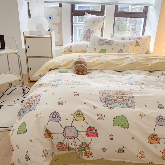 91家纺网 家纺一手货源 找家纺 澳萝拉 2023新款全棉印花四件套会员减5元游乐园