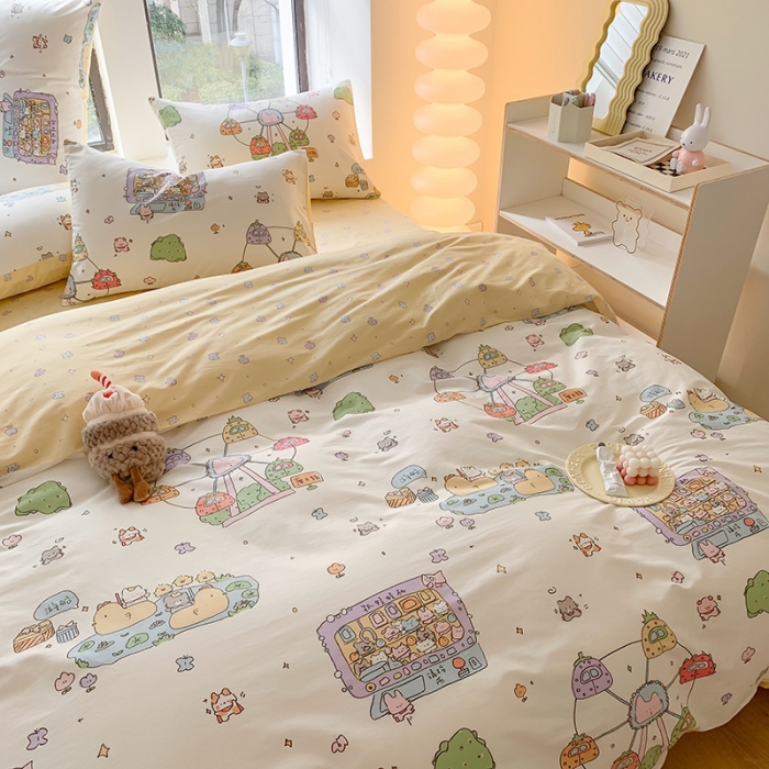 91家纺网 家纺一手货源 找家纺 澳萝拉 2023新款全棉印花四件套会员减5元游乐园