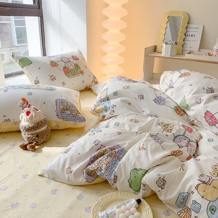 91家纺网 家纺一手货源 找家纺 澳萝拉 2023新款全棉印花四件套会员减5元游乐园