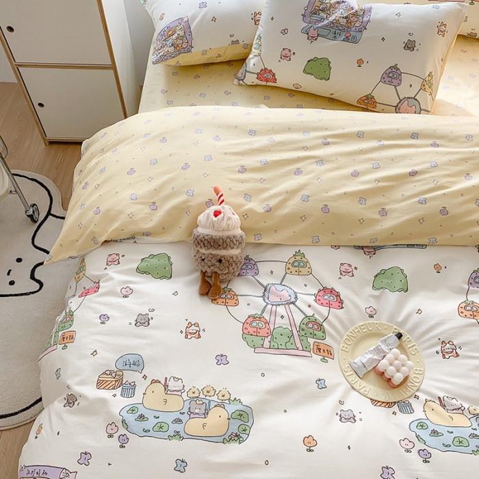 91家纺网 家纺一手货源 找家纺 澳萝拉 2023新款全棉印花四件套会员减5元游乐园