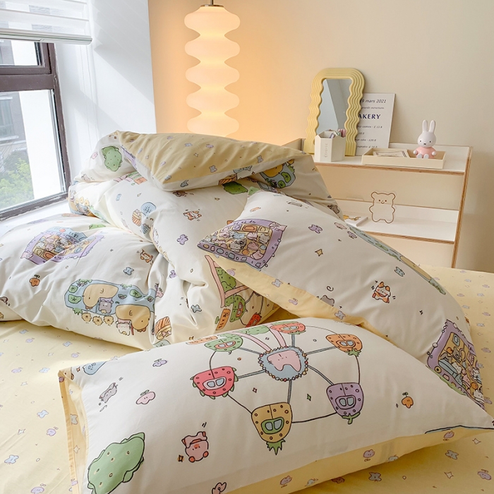 91家纺网 家纺一手货源 找家纺 澳萝拉 2023新款全棉印花四件套会员减5元游乐园