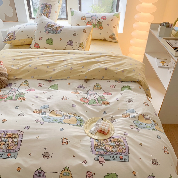 91家纺网 家纺一手货源 找家纺 澳萝拉 2023新款全棉印花四件套会员减5元游乐园