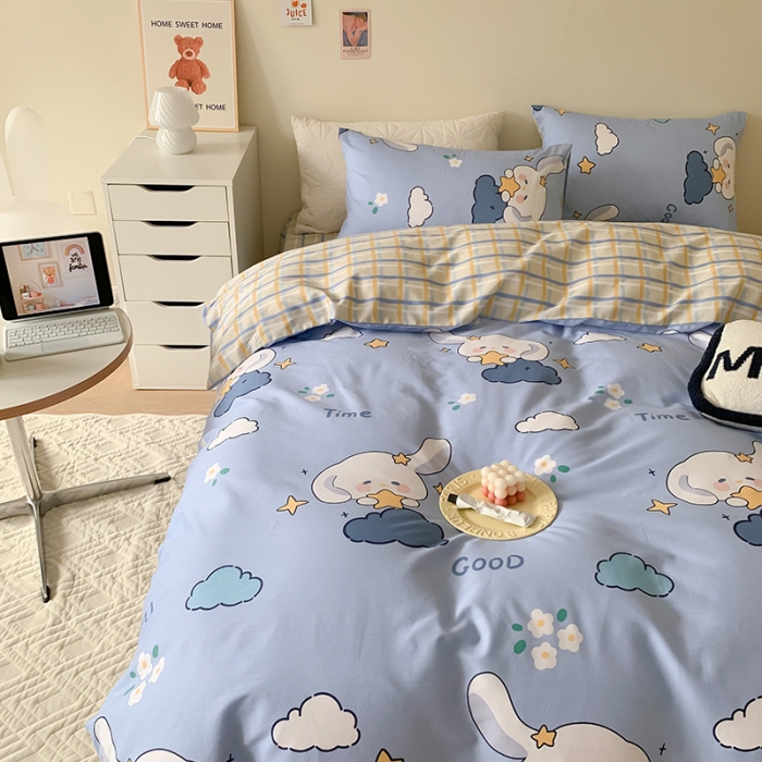 91家纺网 家纺一手货源 找家纺 澳萝拉 2023新款全棉印花四件套会员减5元云朵兔兔