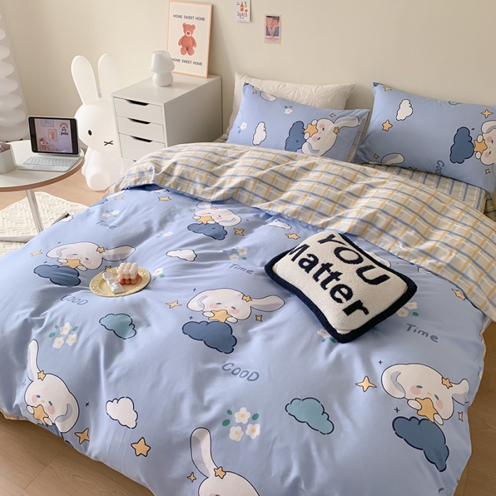 91家纺网 家纺一手货源 找家纺 澳萝拉 2023新款全棉印花四件套会员减5元云朵兔兔