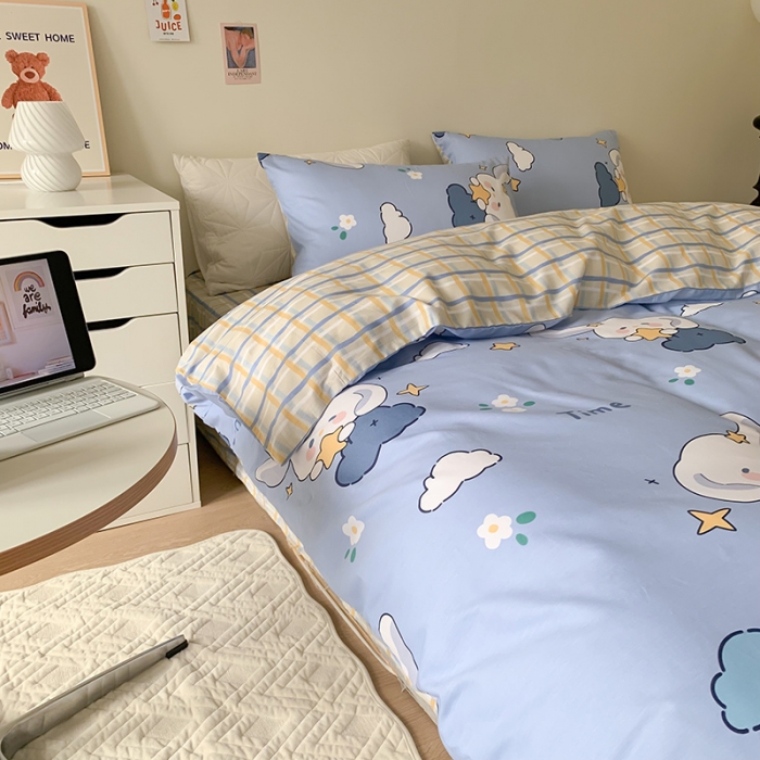 91家纺网 家纺一手货源 找家纺 澳萝拉 2023新款全棉印花四件套会员减5元云朵兔兔