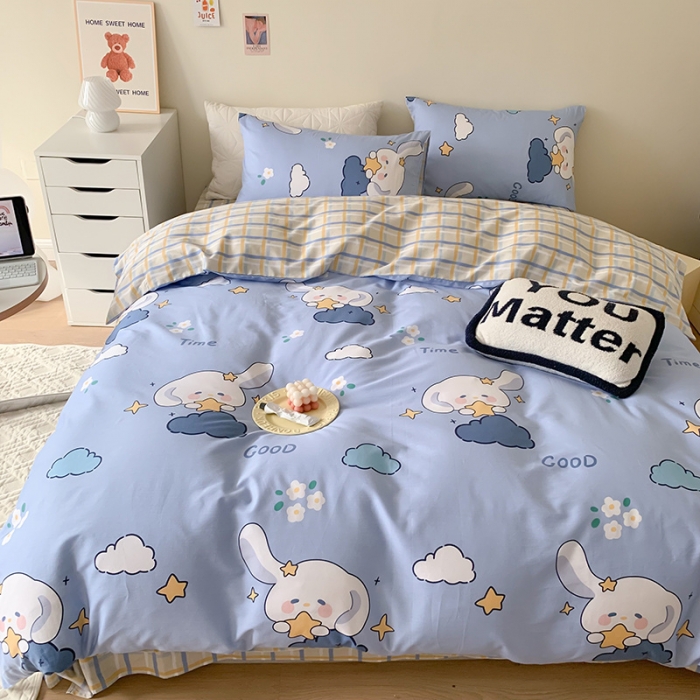 91家纺网 家纺一手货源 找家纺 澳萝拉 2023新款全棉印花四件套会员减5元云朵兔兔