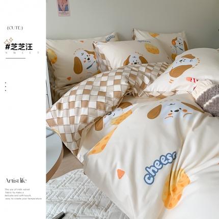 91家纺网 家纺一手货源 找家纺 澳萝拉 2023新款全棉印花四件套会员减5元芝芝汪