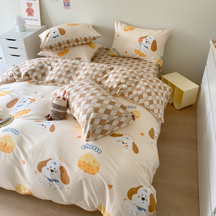 91家纺网 家纺一手货源 找家纺 澳萝拉 2023新款全棉印花四件套会员减5元芝芝汪