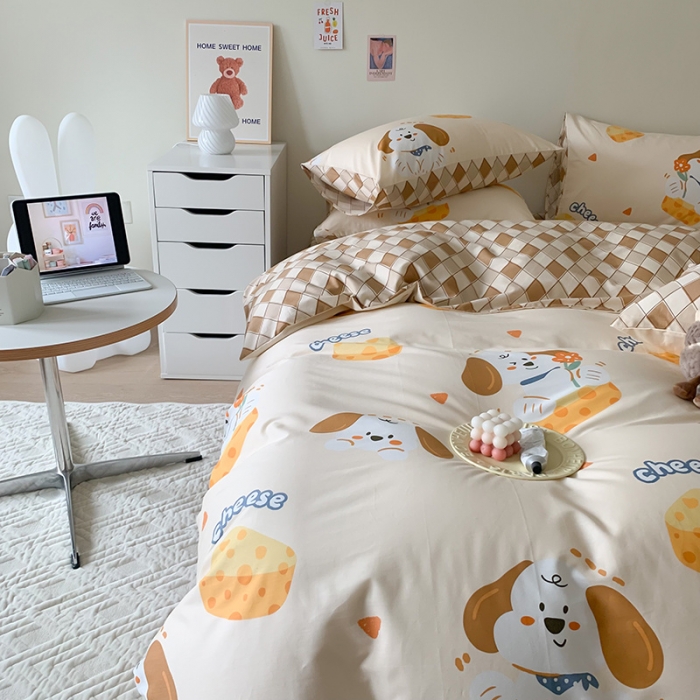 91家纺网 家纺一手货源 找家纺 澳萝拉 2023新款全棉印花四件套会员减5元芝芝汪