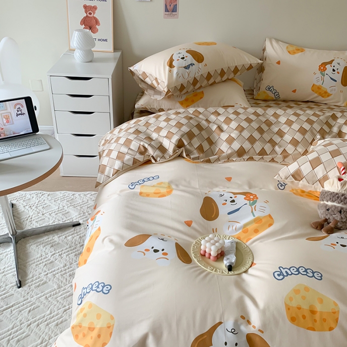 91家纺网 家纺一手货源 找家纺 澳萝拉 2023新款全棉印花四件套会员减5元芝芝汪