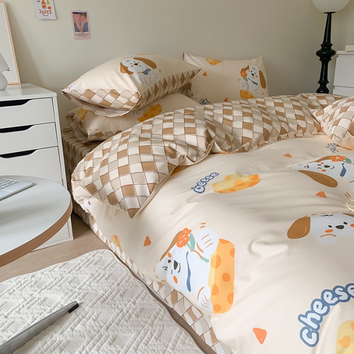 91家纺网 家纺一手货源 找家纺 澳萝拉 2023新款全棉印花四件套会员减5元芝芝汪