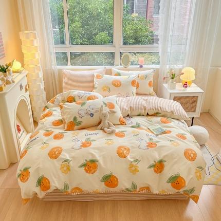 91家纺网 家纺一手货源 找家纺 （总）金丝鸟 2023新款全棉小清新四件套