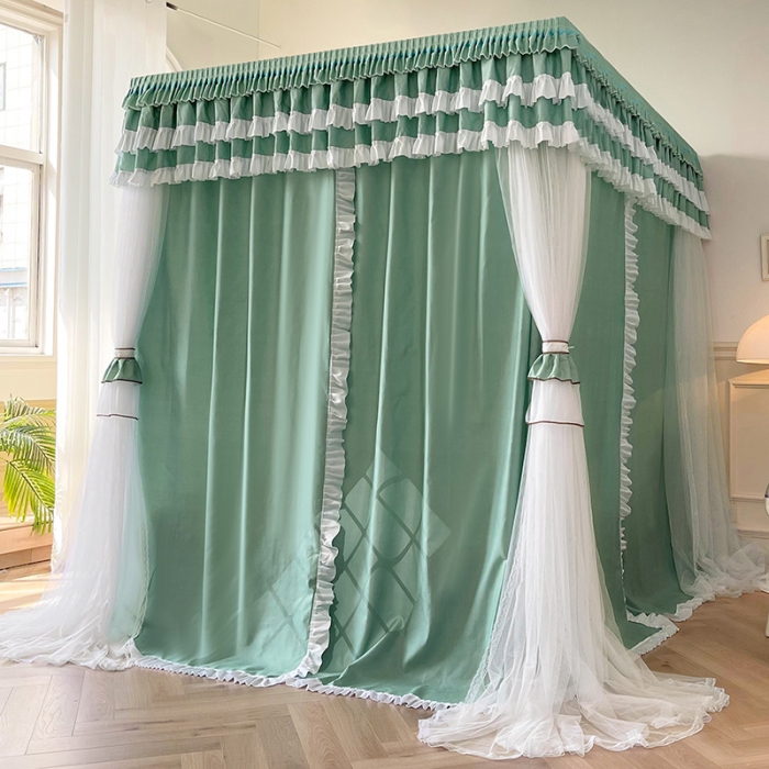 91家纺网 家纺一手货源 找家纺 （总）迪凡保罗 2025新款2303五通双杆落地双层遮光蚊帐