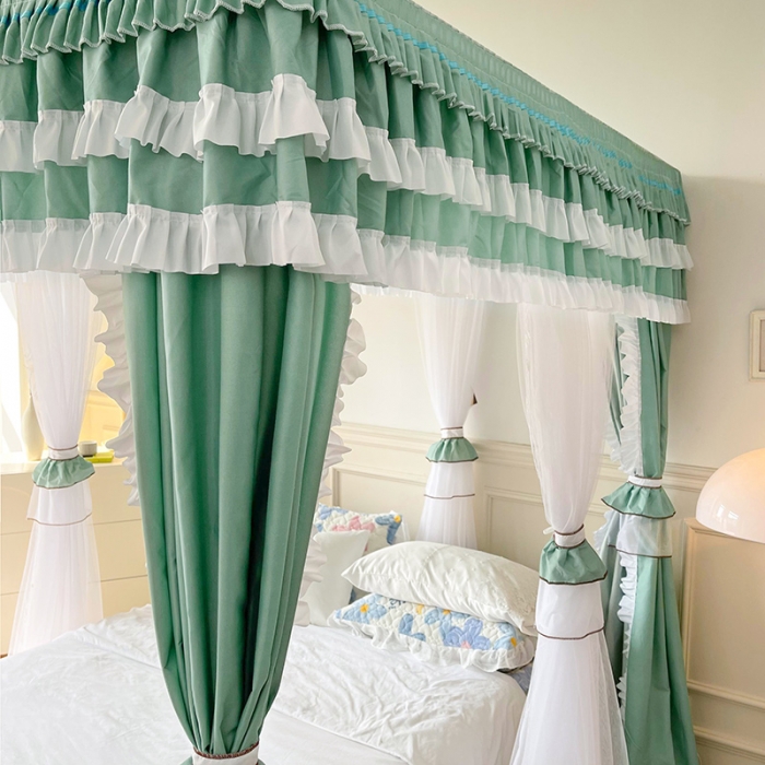 91家纺网 家纺一手货源 找家纺 （总）迪凡保罗 2025新款2303五通双杆落地双层遮光蚊帐