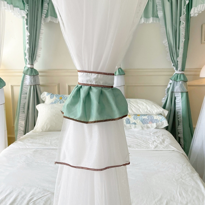 91家纺网 家纺一手货源 找家纺 （总）迪凡保罗 2025新款2303五通双杆落地双层遮光蚊帐