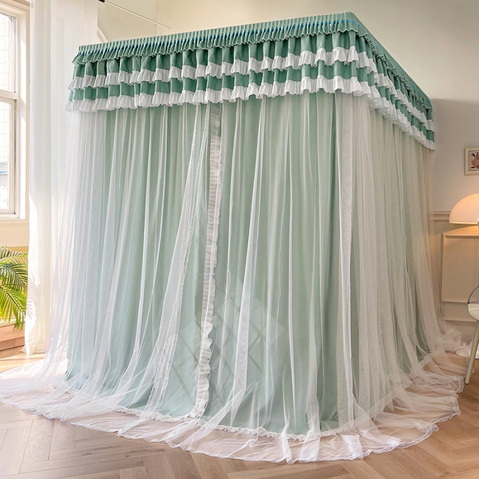 91家纺网 家纺一手货源 找家纺 （总）迪凡保罗 2025新款2303五通双杆落地双层遮光蚊帐