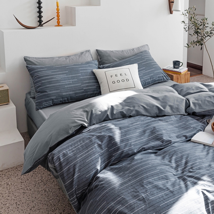 91家纺网 家纺一手货源 找家纺 简宜 2023新款北欧简约全棉四件套 瀚海