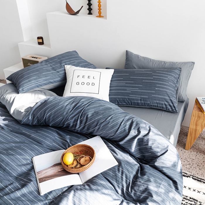 91家纺网 家纺一手货源 找家纺 简宜 2023新款北欧简约全棉四件套 瀚海