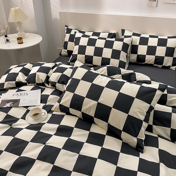 91家纺网 家纺一手货源 找家纺 简宜 2023新款北欧简约全棉四件套 卡洛斯