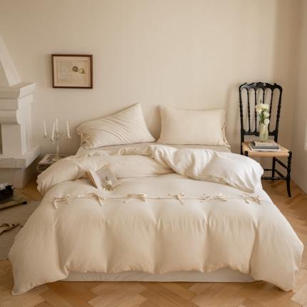 91家纺网 家纺一手货源 找家纺 （总）华超针织 2023新款双层皱皱纱四件套