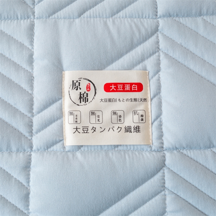 91家纺网 家纺一手货源 找家纺 凡客 2023春夏新品A类原棉大豆夹棉床笠 天蓝