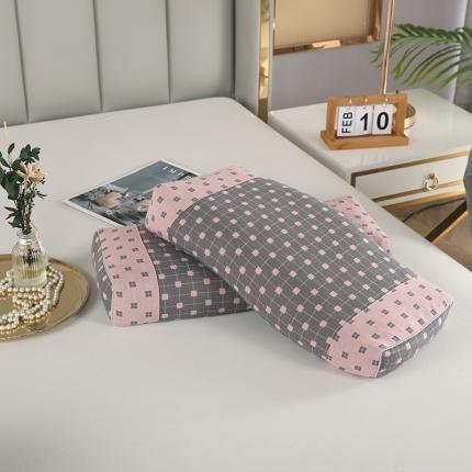 明星2023新款荞麦枕纯棉A类双层纱提花宫延枕全枕头芯 宫延枕灰