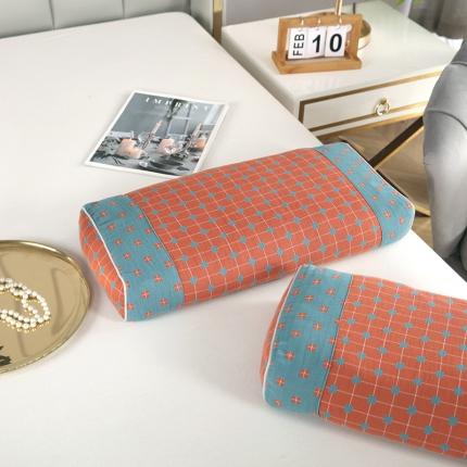 明星2023新款荞麦枕纯棉A类双层纱提花宫延枕全枕头芯 宫延枕橘