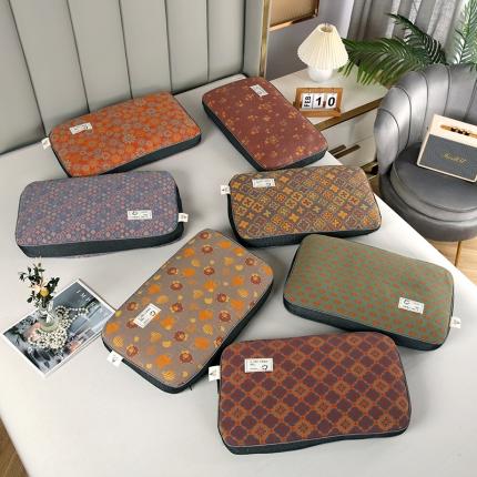 （总）明星2023新款A类全棉色织水洗双层纱提花荞麦枕头枕芯