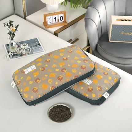 明星 2023新款A类全棉色织水洗双层纱提花荞麦枕头枕芯 饼干熊