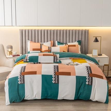 91家纺网 家纺一手货源 找家纺 （总）棠颂2023新款高克重加厚植物羊绒斜纹磨毛四件套