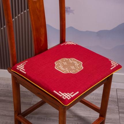 91家纺网 家纺一手货源 找家纺 北辰 2023新款陶然居餐椅垫 陶然居-红