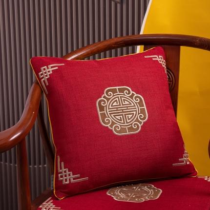 91家纺网 家纺一手货源 找家纺 北辰 2023新款陶然居新中式抱枕系列 陶然居-红