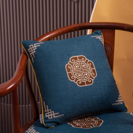 91家纺网 家纺一手货源 找家纺 北辰 2023新款陶然居新中式抱枕系列 陶然居-藏青